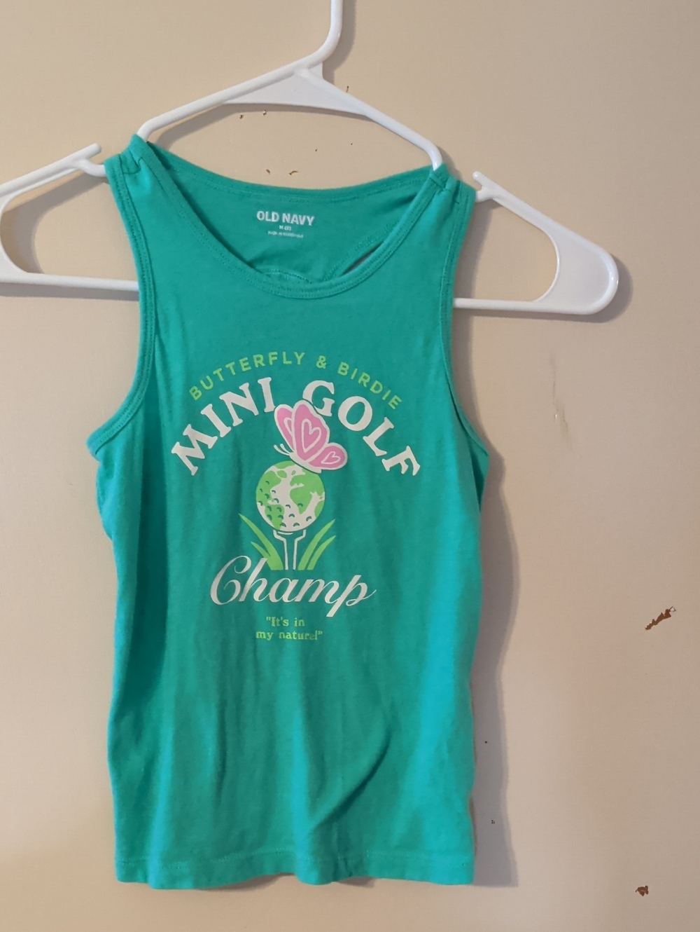Old Navy Teal 'Mini Golf Champ' Girls Tank Top